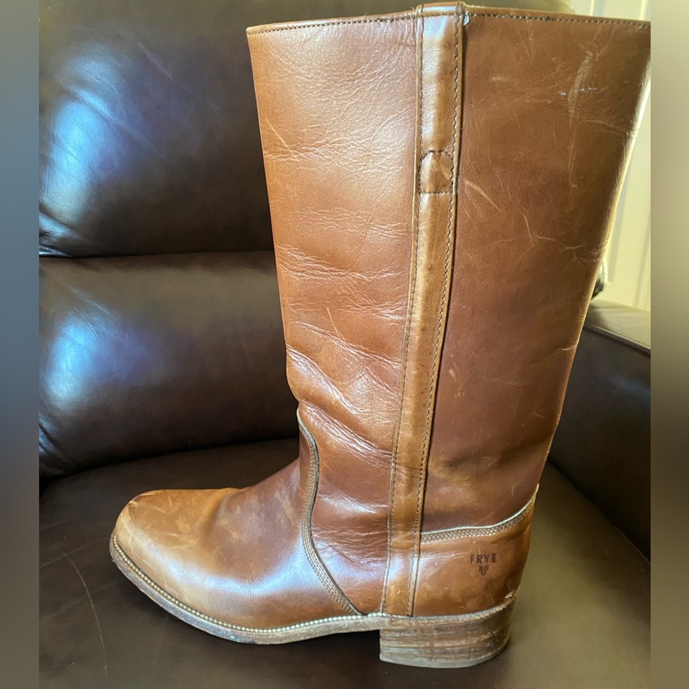 Men’s Vintage Frye Brown  leather boots size 12 - Picture 2 of 7